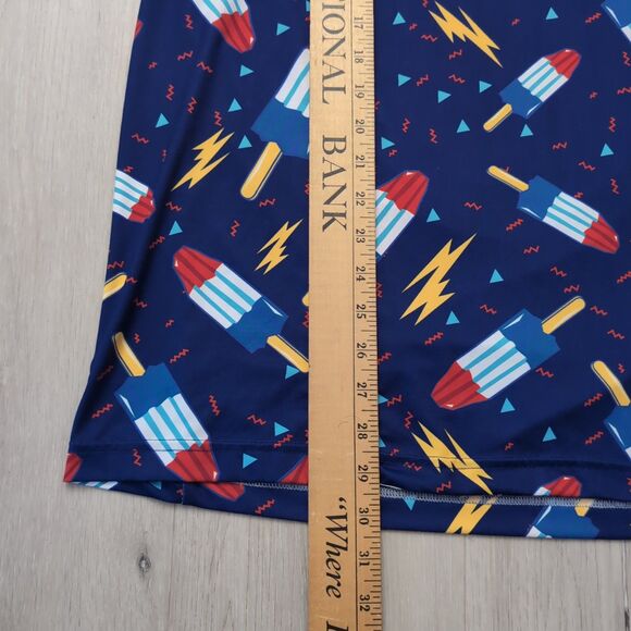 Tipsy Elves Polo Mens Large Grand Finale Patriotic Shirt Popsicle AOP Print - Picture 2 of 8